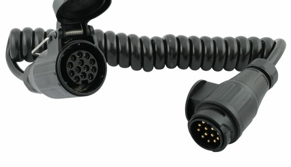 Spiralkabel-Verlängerung 1.75 m mit 13-pol Stecker + Dose