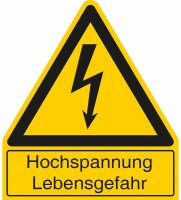 Warnschild Hochspannung Lebensgefahr