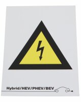 Warnschild, Arbeiten an Hybrid, HEV/PHEV/BEV klein