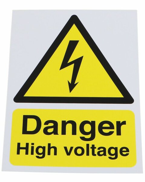 Warnschild, DANGER HIGH VOLTAGE !