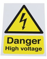 Warnschild, DANGER HIGH VOLTAGE !