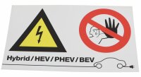 Warnschild, Arbeiten an Hybrid, HEV/PHEV/BEV