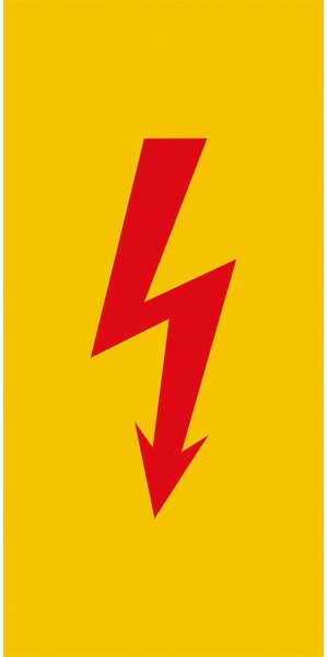 Elektrokennzeichnung Blitz (rot) 18x37mm, 20 Stk.