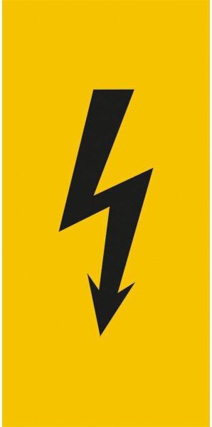 Warnschild Blitz (schwarz) 52x105mm