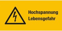 Warnschild Hochspannung Lebensgefahr 52 x 26 mm, 9 Stk.