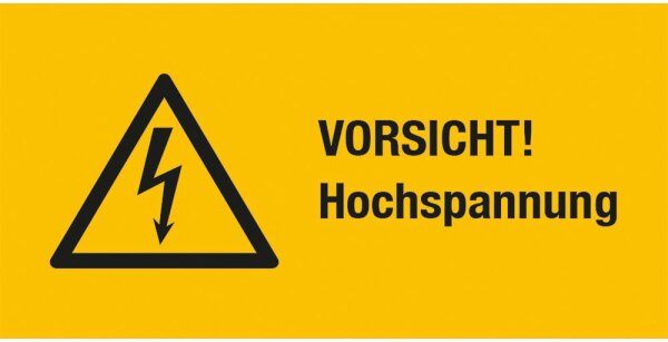 Warnschild VORSICHT! Hochspannung 52 x 26