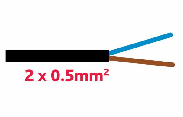 Câble TD 2 x 0.5 mm noir