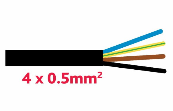 Litzenkabel 4x0.5 mm schwarz