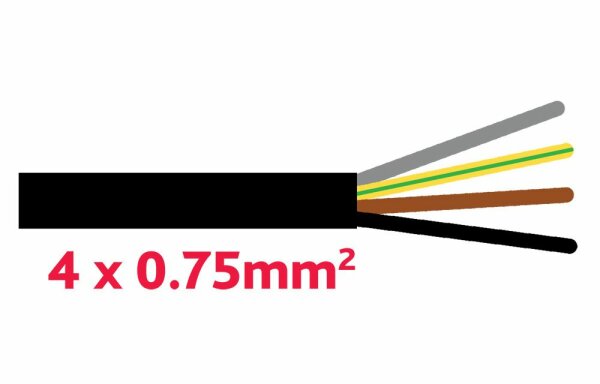 Câble TD 4 x 0.75 mm noir