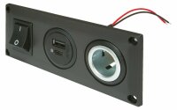 Pro Car Einbausteckdose mit USB-Doppelsteckdose