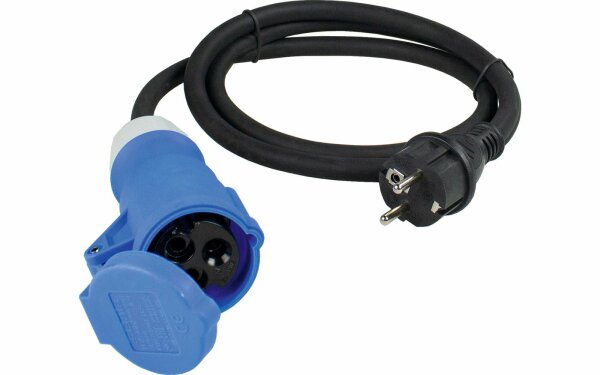 CEE-Adapterleitung Schutzkontakt-Stecker auf CEE-Kupplung 3-polig
