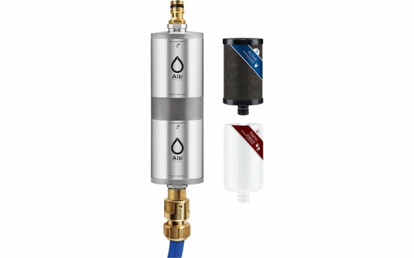 Alb Filter® FUSION Active+Nano Trinkwasserfilter Camping-Set: Mobil mit Koffer Edelstahl Natur