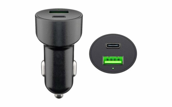 Goobay KFZ USB 2 Port 48W USB-C PD + QC3.0 sw PL Dual-USB Auto Schnellladegerät USB-C