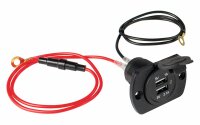 USB Einbau-Dose 2-fach schwarz
