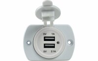 USB Einbau-Dose 2-fach weiß