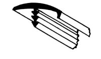 T-edge band, one-sided with nose. For plate thickness 15mm.