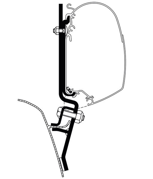 Adaptateur Thule - VWT2/T3 jusquà lannée 7/90, 3 pièces.