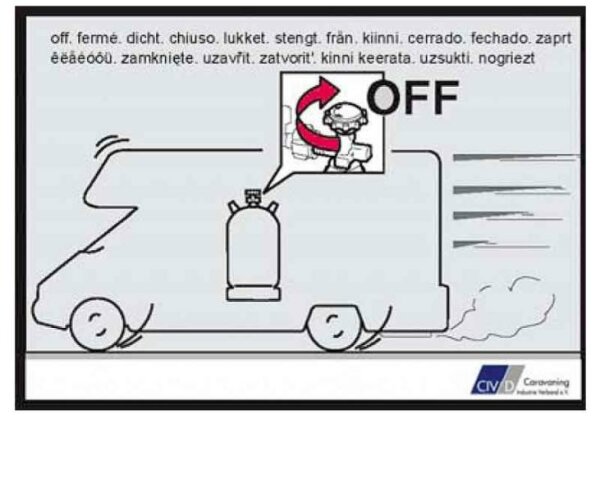 Sticker gas bottle closed during the ride