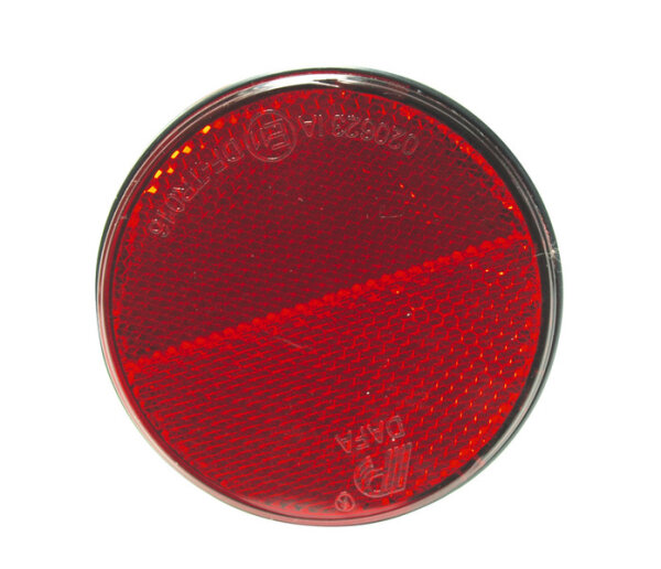 Réflecteur rond 72mm autocollant rouge (1 pièce)