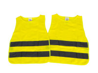 Safety vest set yellow, 2x adults (1xXL/1xXXL) + 2 children