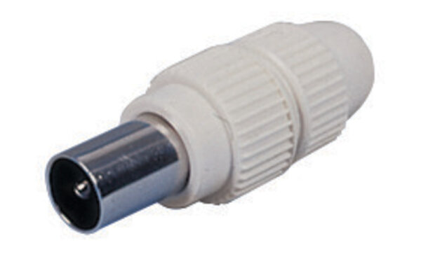 Coax plug for TV-reception, white
