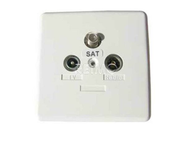 Sat end socket with 3 connections, unpacked