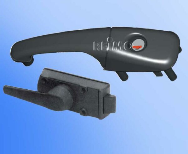 Serrure de porte CARAVAN droite, sans cylindre + clé noire