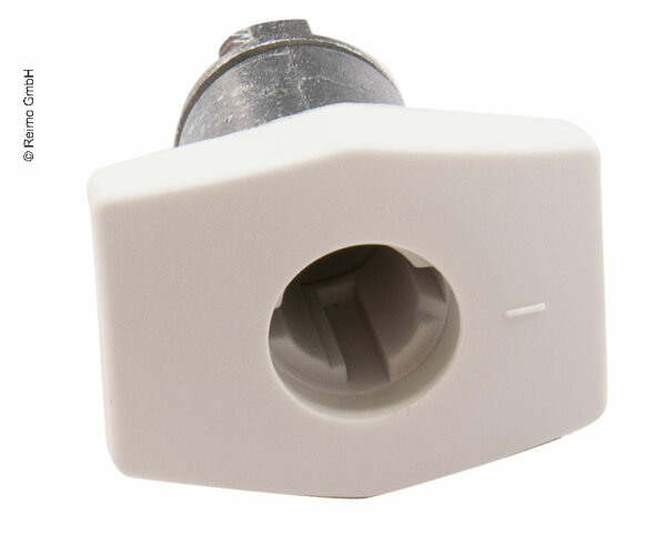 Serrure de porte-bagages carrée blanche sans cylindre + clé