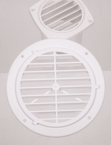 Ventilation grille, white, outside: 164mm, round