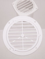 Ventilation grille, white, outside: 164mm, round