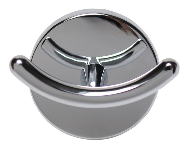 Patère double métal chromé rond 6 x 7 x 5 cm