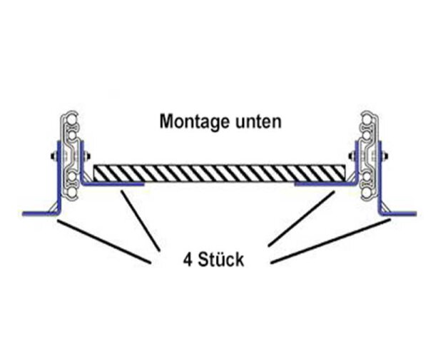 Mounting for full-extension runner, length: 711mm, 2x L-Winel