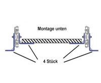 Befestigung für Vollauszug, Länge: 711 mm, 2x...