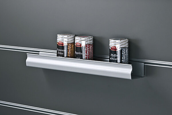 spice rack silver 400x65x21mm, aluminium